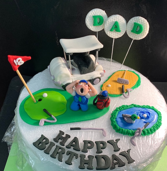 Funny Golf Cake Topper Golf Cart Cake Topper Golfing Cake Etsy