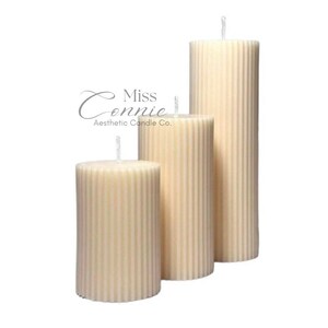 Ribbed Pillar Candles | Column Ribbed Candles | Wedding Decor