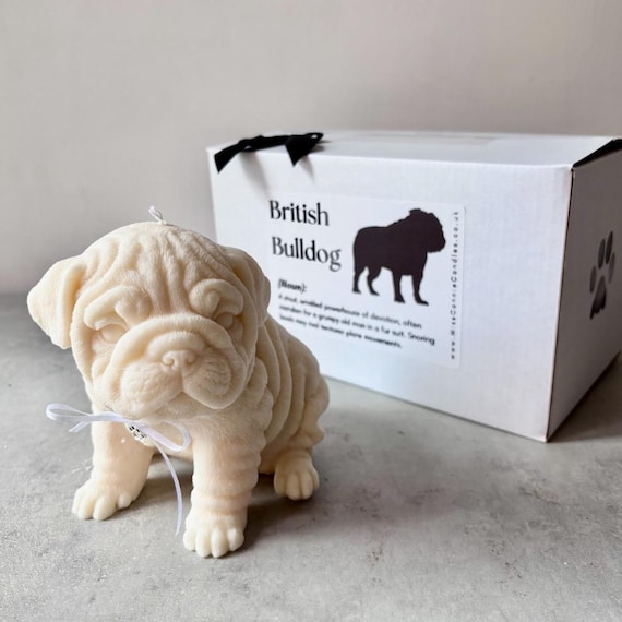 British Bulldog Puppy Dog Candle