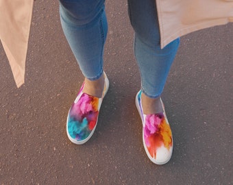 Explosion of Colors - Women’s slip-on canvas shoes