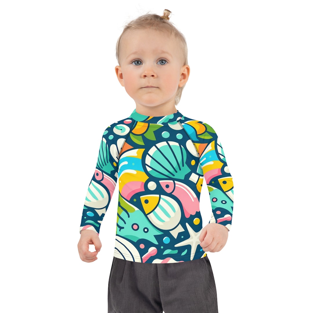 3D AI SEA Life Kids Rash Guard - Etsy