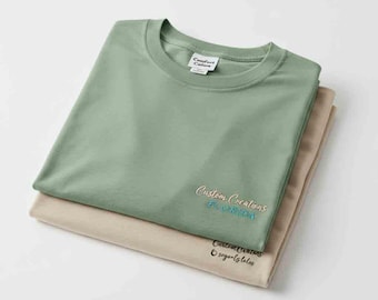 Custom Embroidered Comfort Colors T-shirt: Personalized Cotton Tee