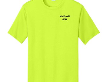 Customizable Safety Orange Dry-Fit Workwear T-Shirt with Logo