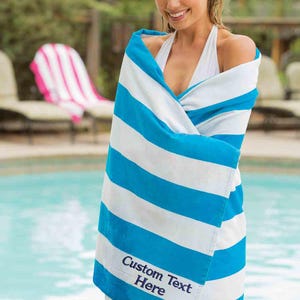 Custom Embroidered Cabana Towels | Monogrammed Beach Towels | Personalized Pool Towels