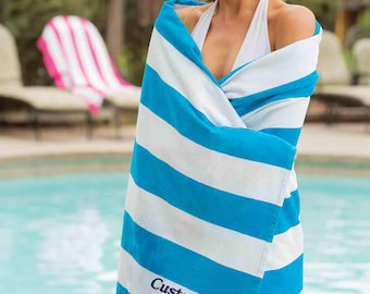 Custom Embroidered Cabana Towel: Personalized Cotton Beach Towel
