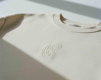 Quiet Luxury Deconstructed Classic Embroidered Sweatshirt | Heritage Art Minimalist Apparel | Abstract Pattern Designer Gift