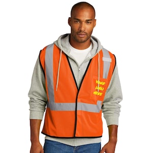 Economy Mesh Safety Vest with Logo on Left Chest and Back