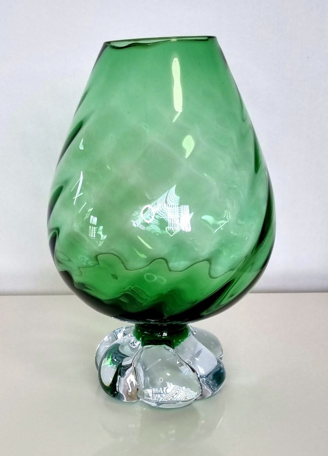 Vintage Olive Green Brandy Balloon Glass Snifter Glass Small Etsy