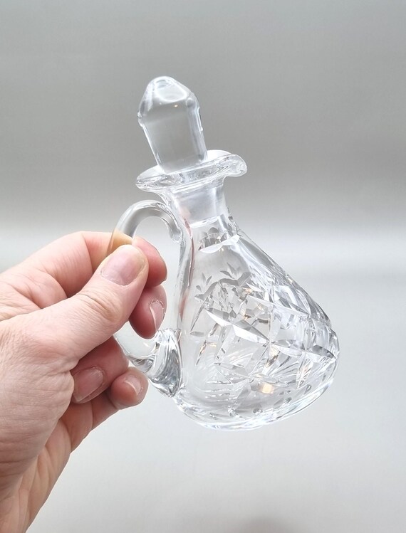 Vintage Crystal Glass Vinaigrette Bottle With Stopper - Etsy Vintage Crystal Glass Vinaigrette Bottle With Stopper - Etsy