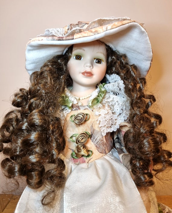 Hand-painted Porcelain Victorian Doll: Collectible Display Doll - Etsy