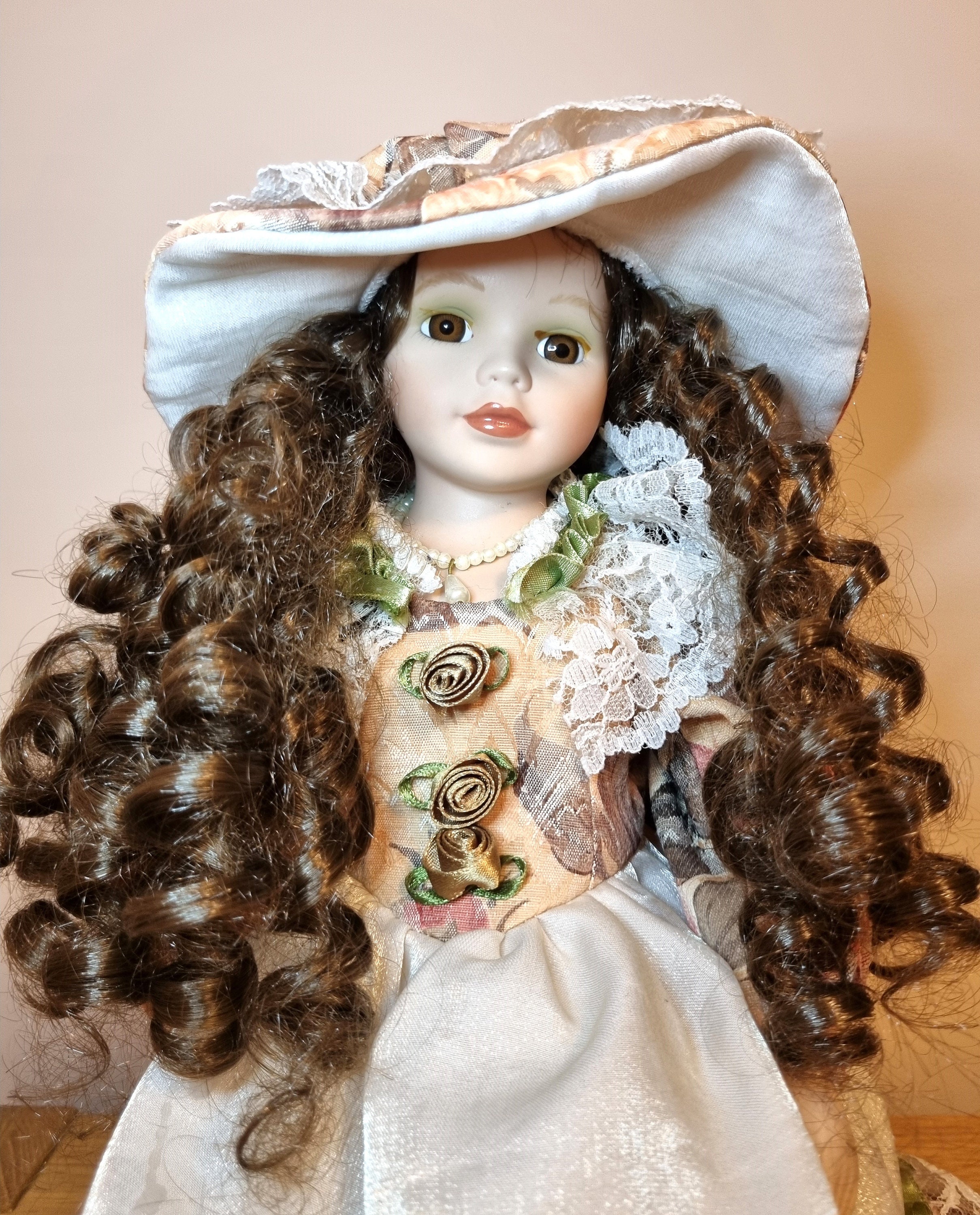 Hand-painted Porcelain Victorian Doll: Collectible Display Doll - Etsy