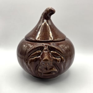 Vintage Pottery Pickled Onion Pot: 1970s Kitsch Kitchen Storage