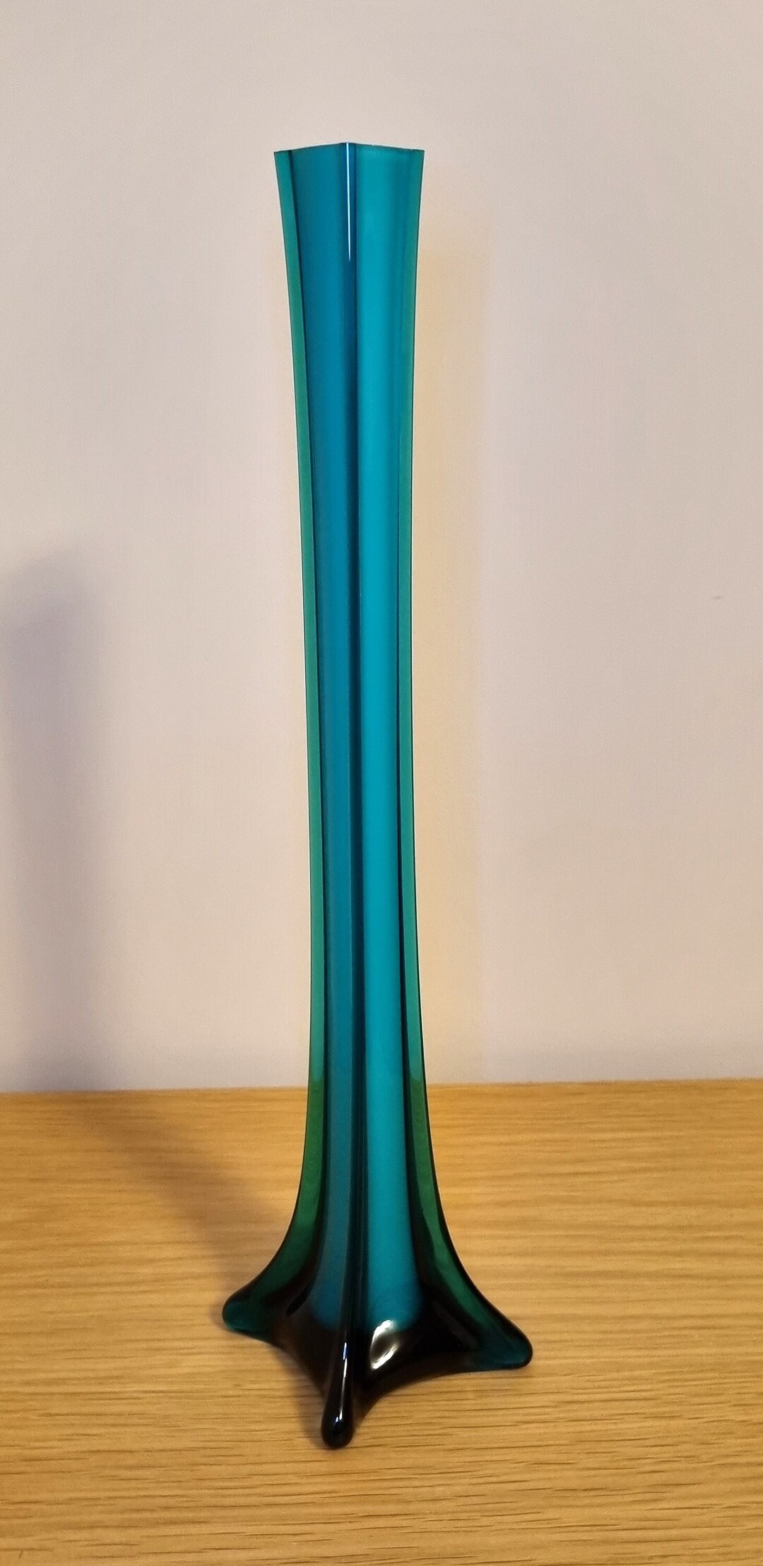 Retro 1970's Tall Vase Vintage Tall Square Green Teal Etsy UK