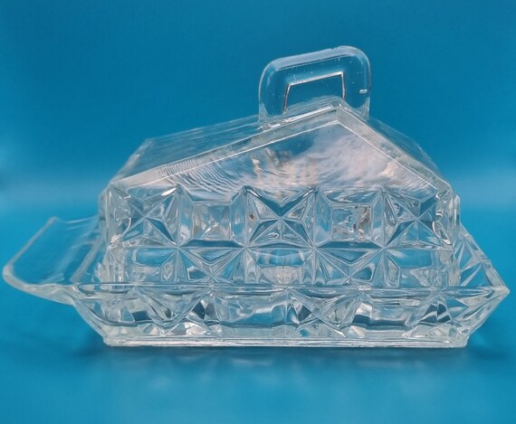 Beurrier Ancien En Verre Transparent - Déco Cuisine Vintage