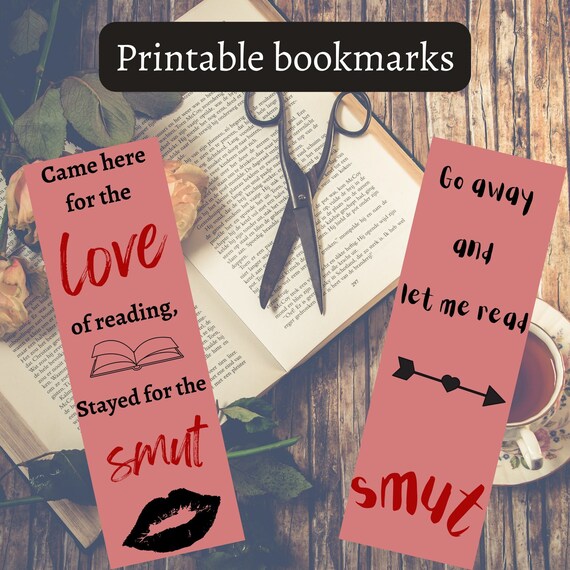 Printable Love of Reading Smut Bookmark in PDF File Romance Etsy