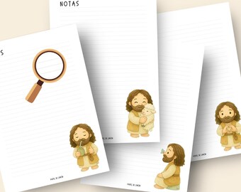 Printable notepad/notebook Jesus STRIPED