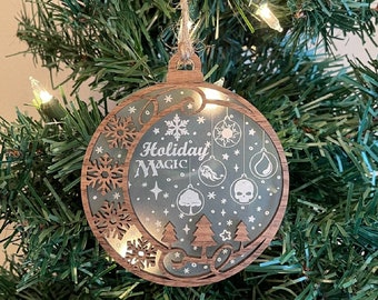 Holiday MAGIC, 2025 Update, RPG Christmas Gift, TTRPG, MtG Fans, Gift, Snowflakes Frame with Trees