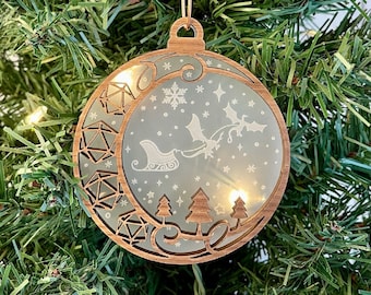 Dragon Sleigh Ornament | RPG Gift | D&D, DnD | Dragon Lover | Customized Frame