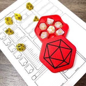 Hexagon Dice Box | Slim, Sleek, Compact, Pocket Travel Size | Dungeons and Dragons Gift | RPG TTRPG Accessory