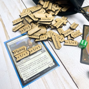 120+5 MtG Counters MEGA Pack | Mdf Wood | Tokens for Magic the Gathering | Counters Mechanics | Customizable Blanks | TTRPG | RPG | Gift