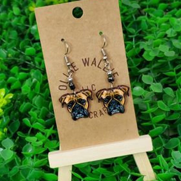 Dog Dangle Handmade Earrings, Pet, Basenji, French Bulldog, English Bulldog, Poodle, Boxer, Scottish Terrier, Shih Tzu, Yorkie, Doberman