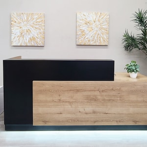 Black Reception Desk Etsy