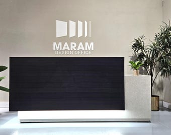 Amazonite Reception desk (Layered black sand scovato)