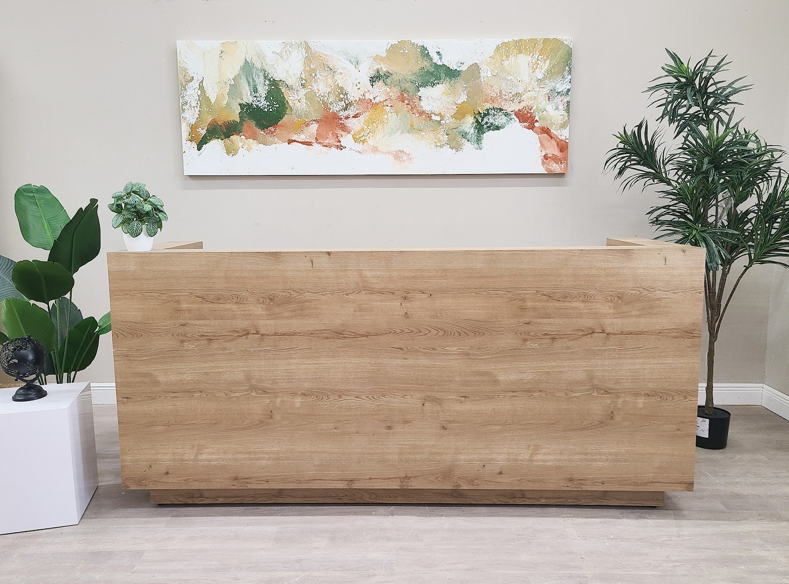 Quartz Reception Desk Planked Urban Oak Etsy