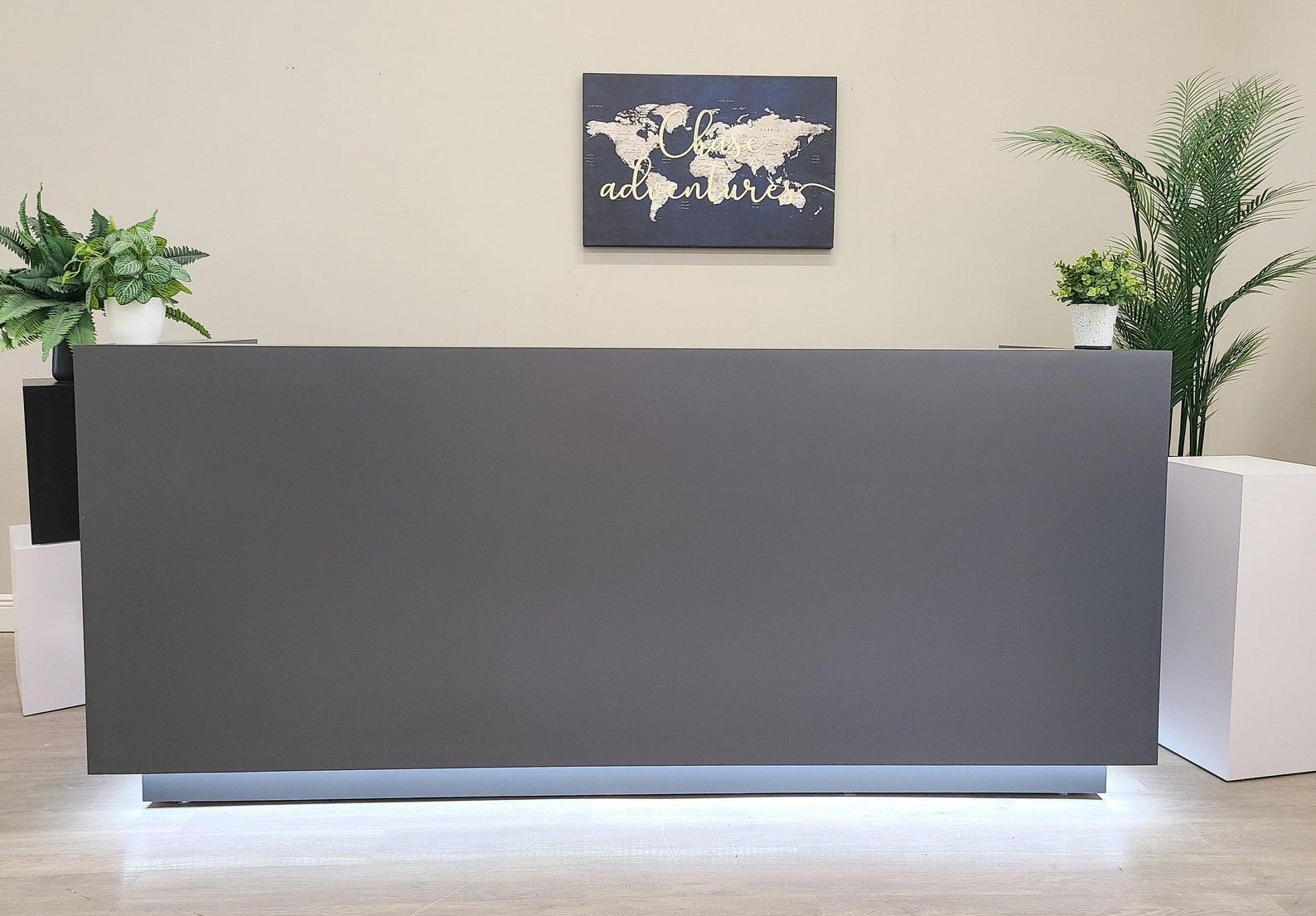Quartz Reception Desk Storm Gray Etsy