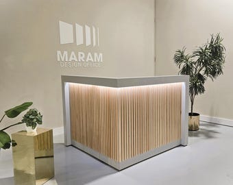 L Shaped Aquamarine Ultra Reception desk