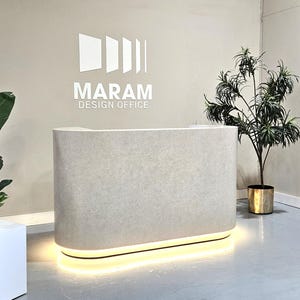 Curved Agate Reception Desk