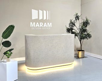 Curved Agate Reception Desk