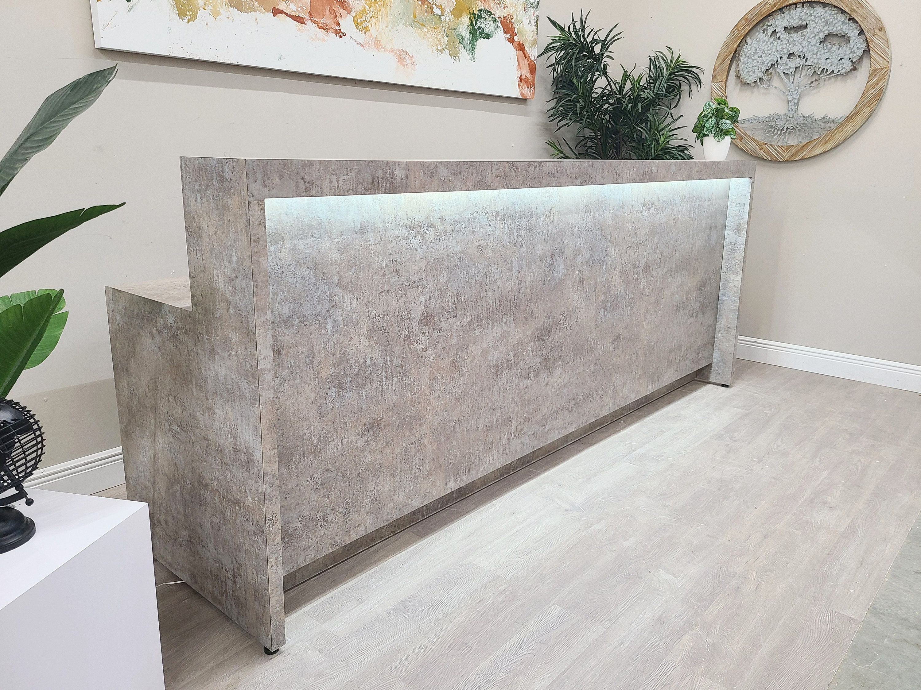Aquamarine Reception Desk elemental Stone Laminate Etsy Canada