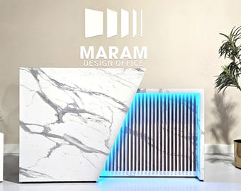 Aventurine Reception desk (Warm or Cold LED Light)