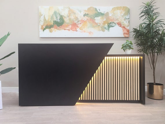Aventurine Reception Desk matte Black Color Etsy UK