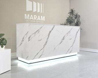 Agate Plus Reception Desk (Marble Laminate)