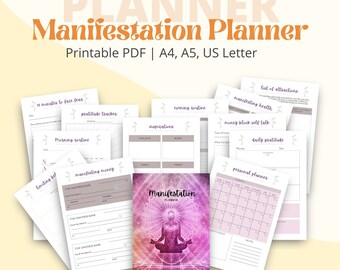 Manifestations-Planer | Spiritueller Kalender | Sofort PDF Download | Größe A4, A5, US Letter 61 Seiten Druckerfreundlicher PDF-Planer