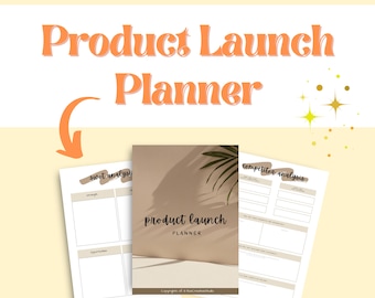 Product Launch Planner | Course Launch Planner Instant PDF Download | Size A4, A5, Letter 43 Pages Printer Friendly PDF Planner