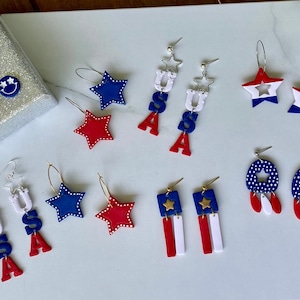 Red White and Blue earrings/ 4th of July/ Memorial Day earrings