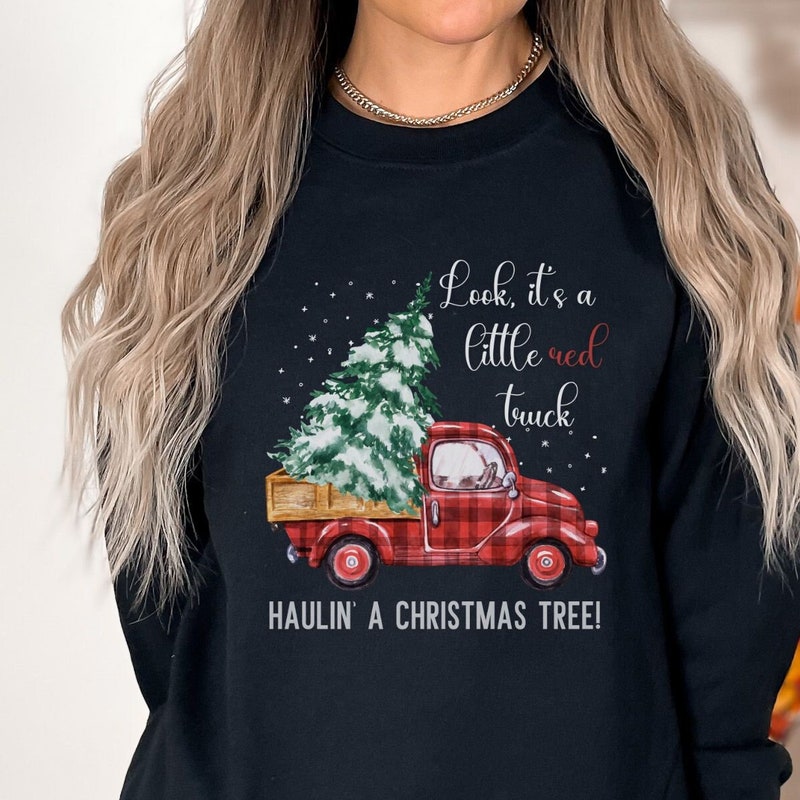 Pink Sequin Christmas Tree Truck Tee