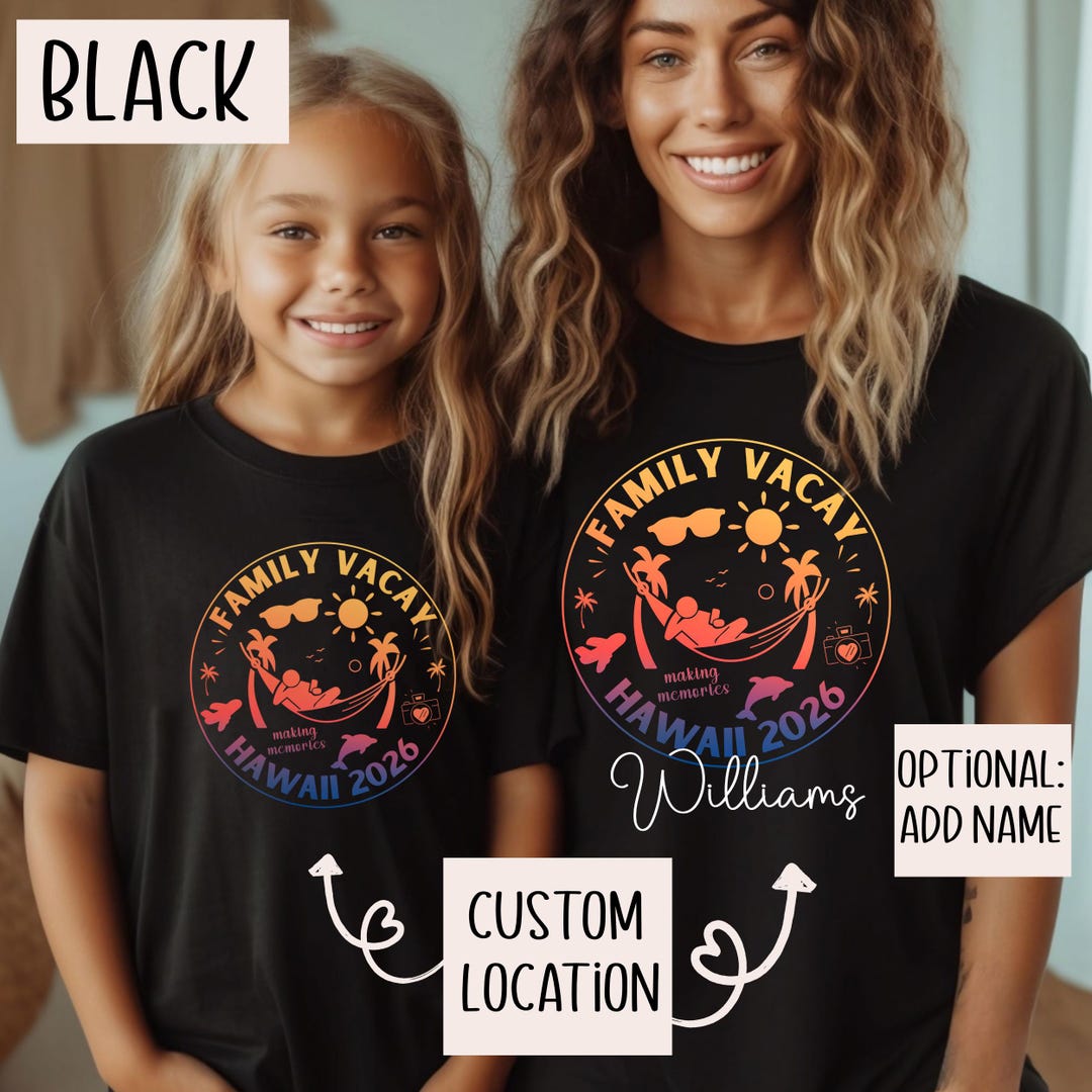 Custom Location Family Vacay 2026 T-shirt, Family Name Vacation Shirt ...