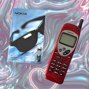 Vintage Y2K Phone - Nokia 252 - Rare RED 1998 Cellular Device