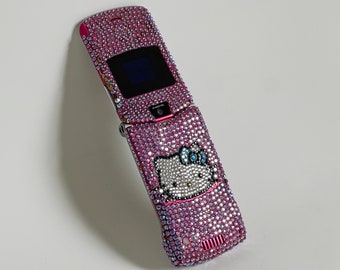 Bedazzled Hello Kitty Motorola Razr - Teléfono con tapa PINK Y2K VINTAGE 2000s - Teléfono celular - No incluye cargador