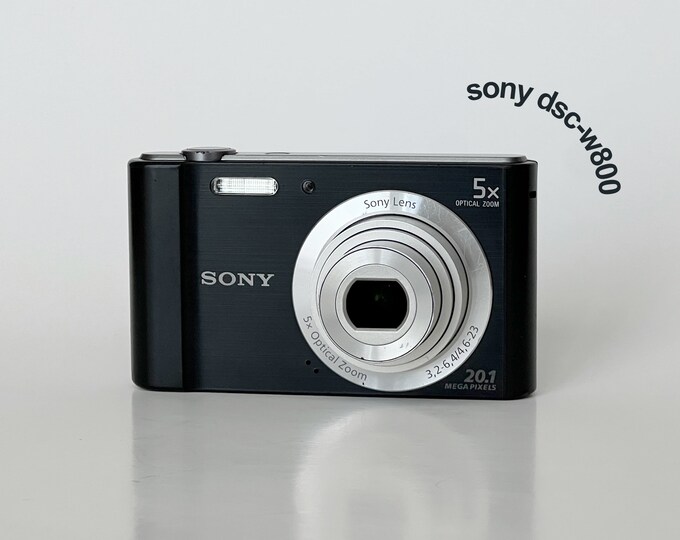 2014 BLACK Sony Cybershot DSCW800 Working Vintage Y2K Selfie Digital