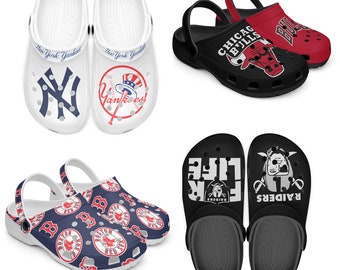 Sports Team Custom Print Fashion Slides nba nfl mlb mls Sandals baseball basketball football soccer college Clog Style Comfortable Shoes NHL