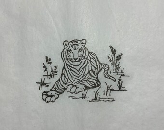 Tiger Tissue Paper hand stamped,Tissue Paper Packaging,BASKET packaging,Birthday Gift Wrapping Tissue Paper 5 Sheets