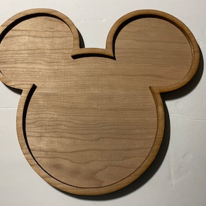 L@@KEY Mickey Mouse Wooden Tray Great for Baby Shower, Housewarming, Engagement, Wedding Gift, Anniversary, Birthday Gift, Retirement