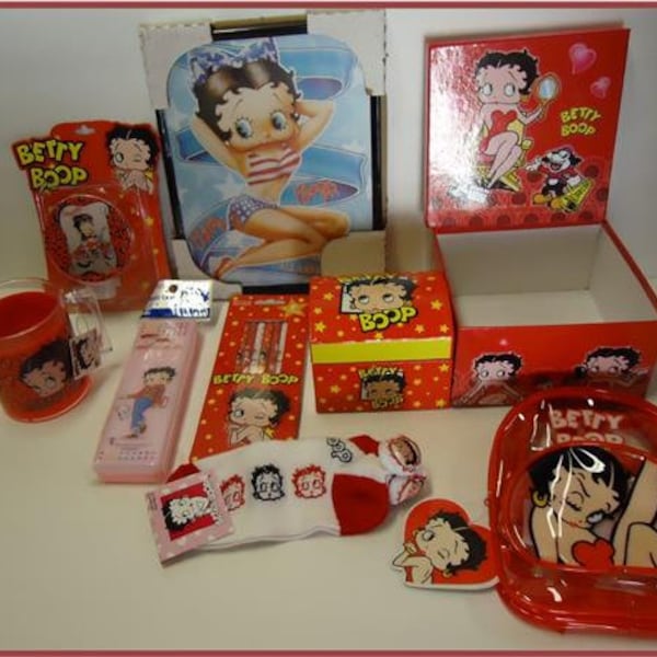 BETTY BOOP Themed Gift Basket Set Gift Valentines, Birthday, Mothers Day, Great collection 8 pcs