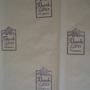 THANK YOU Tissue Paper hand stamped, Tissue Paper Packaging, Birthday packaging, Gift Wrapping Tissue Paper 5 Sheets