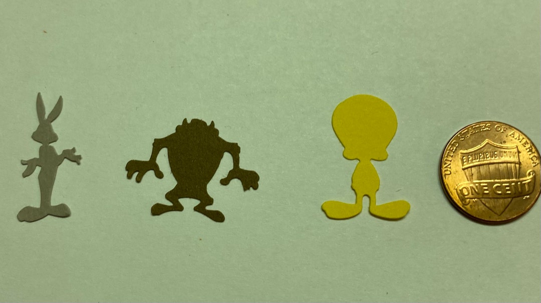 LOONEY Tunes 60 Pcs Die Cut Punches Table Scatter Cake Toppers Confetti